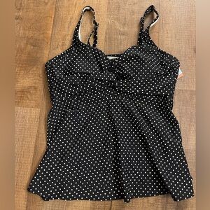 Shade & Shore Black and White Polka Dot Swim Camisole
